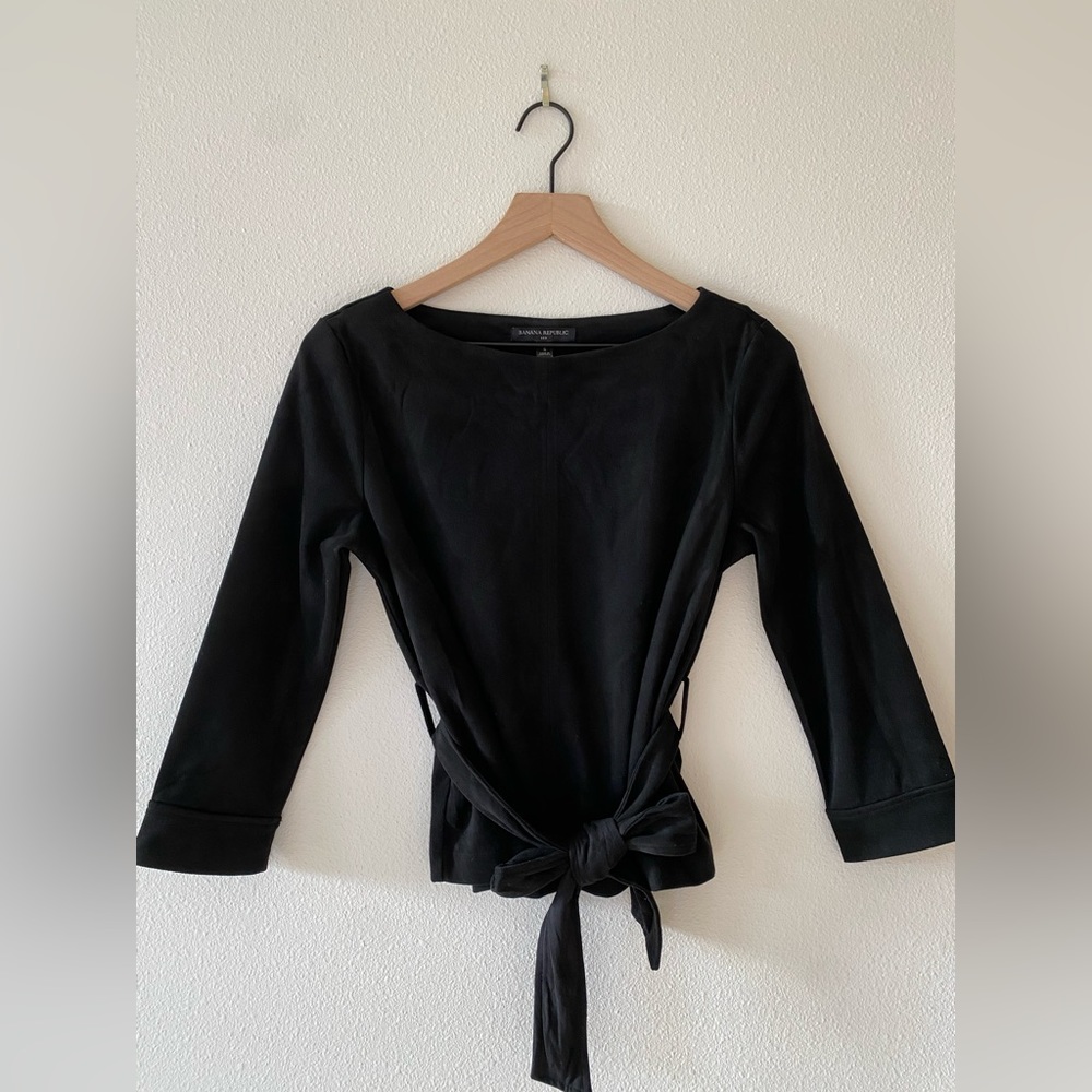 Banana republic faux, suede blouse. Washable.